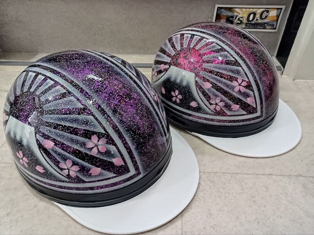 カスタムコルク半　Candyパープルラップ＆ピンクラップ　七色ラメ　セット