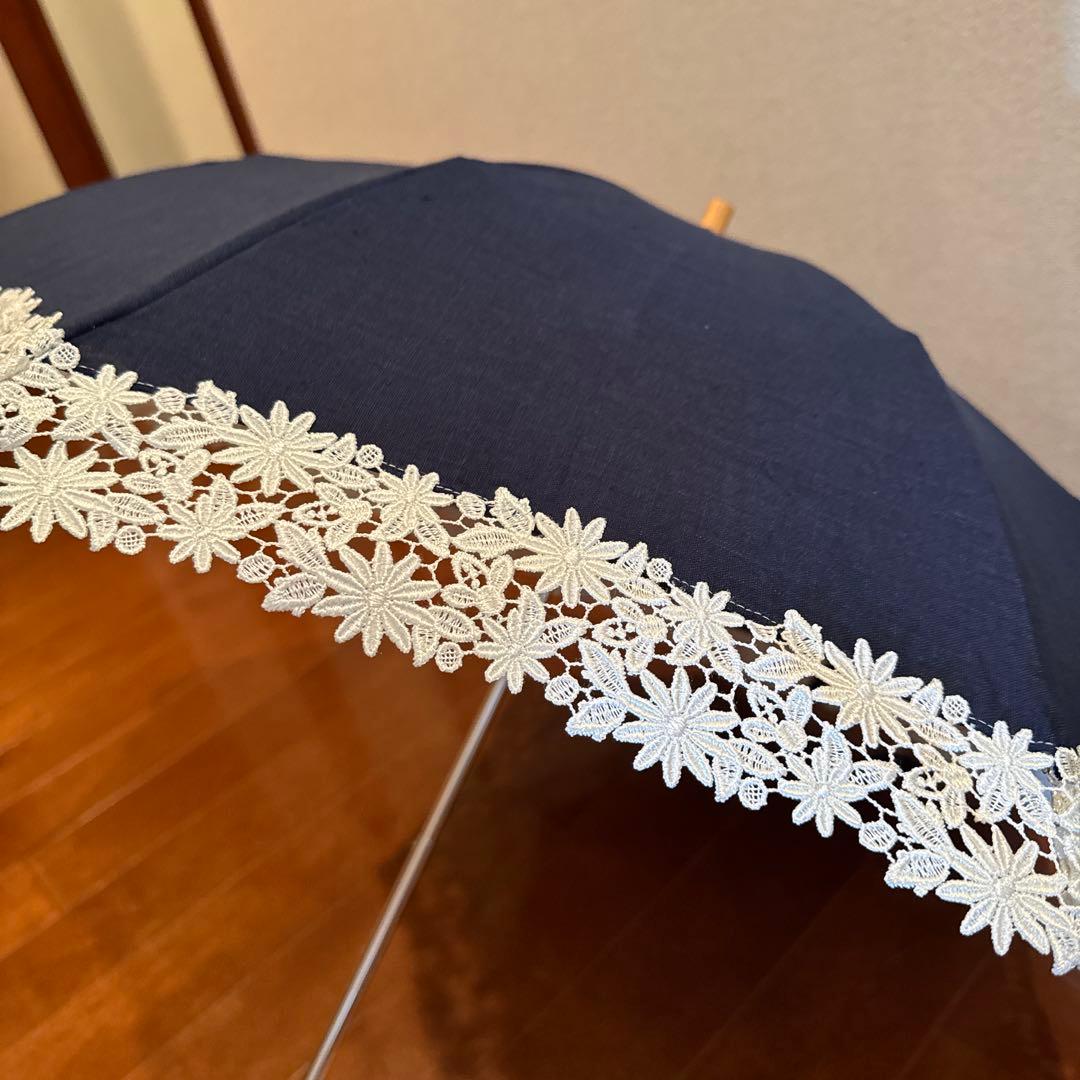 近澤レース　折りたたみ日傘　ネイビー✨