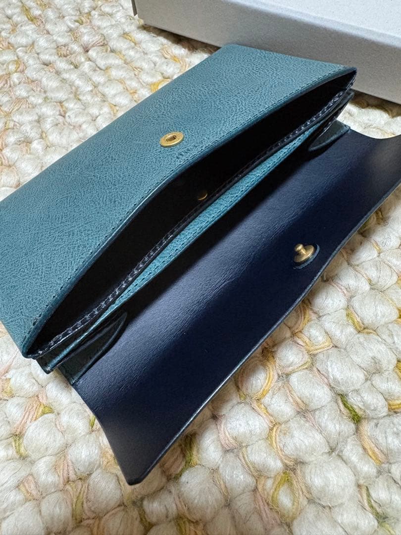 1414mn　未使用SAFUJI ミニ長財布 うすめ｜グレイブルー