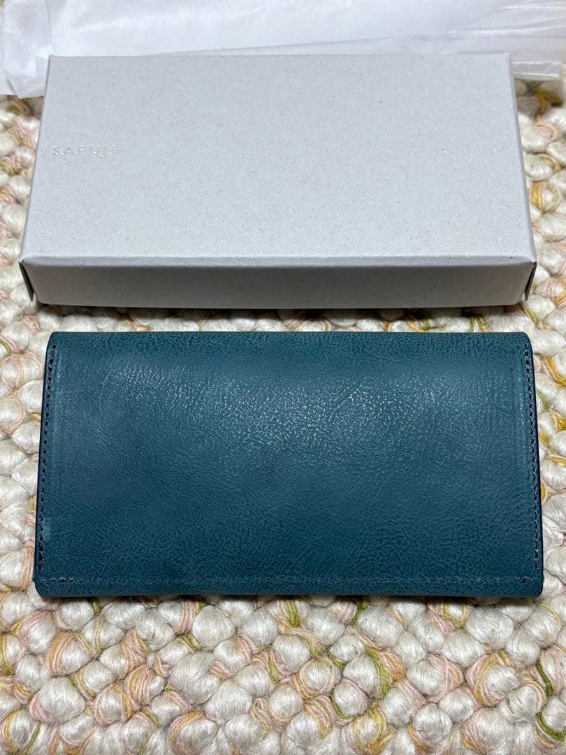 1414mn　未使用SAFUJI ミニ長財布 うすめ｜グレイブルー