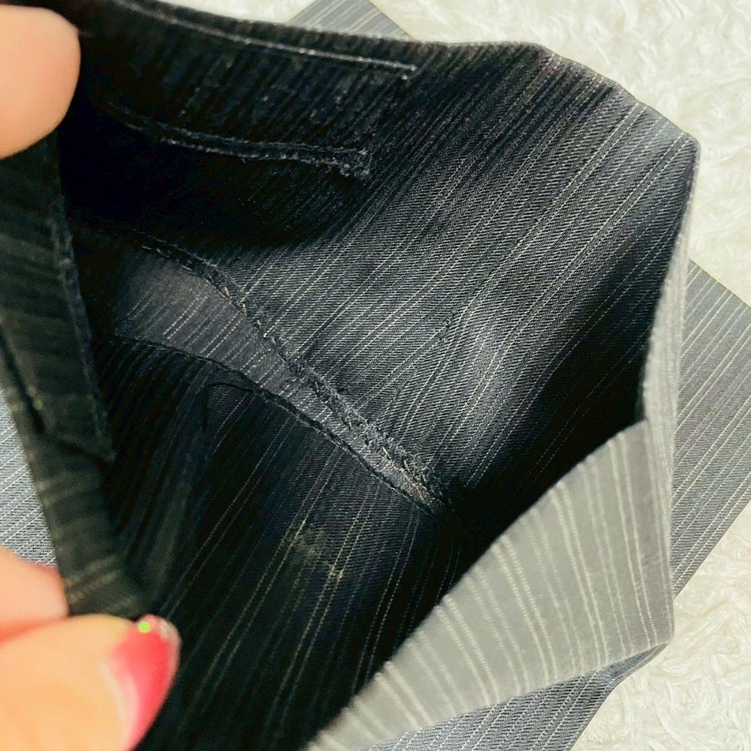 美品　ニコル　スーツ　セットアップ　グレー　48　裏地ペイズリー　ストライプ