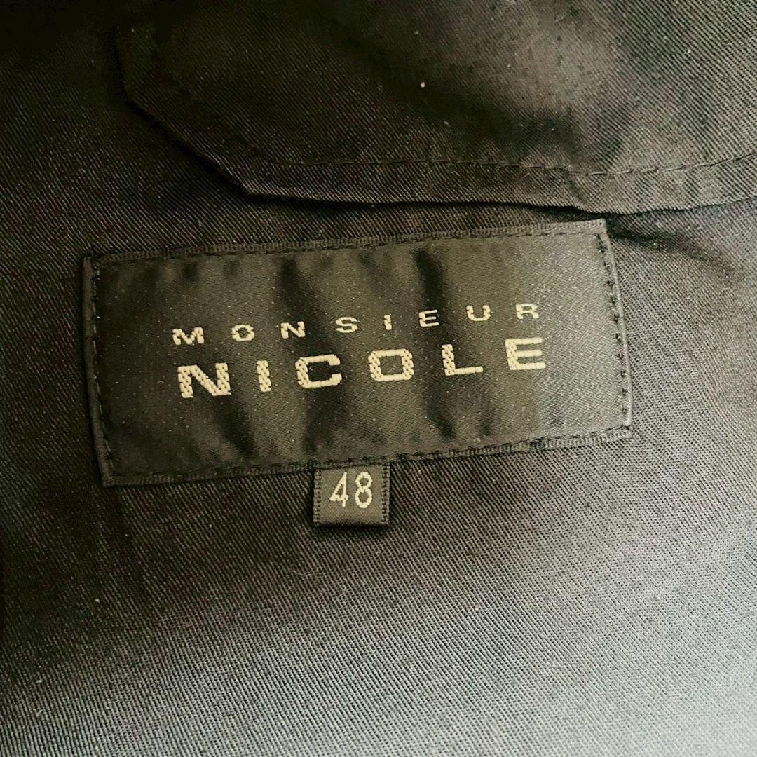 美品　ニコル　スーツ　セットアップ　グレー　48　裏地ペイズリー　ストライプ