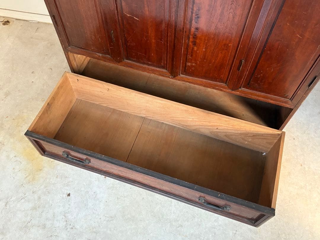 木製 4枚扉 収納 キャビネット 観音開き