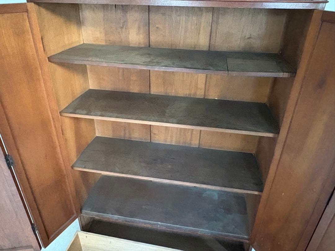 木製 4枚扉 収納 キャビネット 観音開き