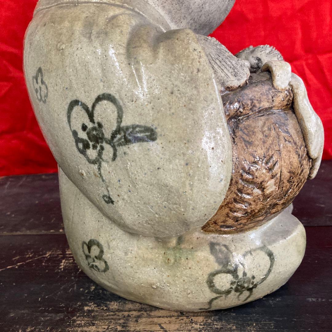 信楽焼　女狸　置物　オブジェ　時代物