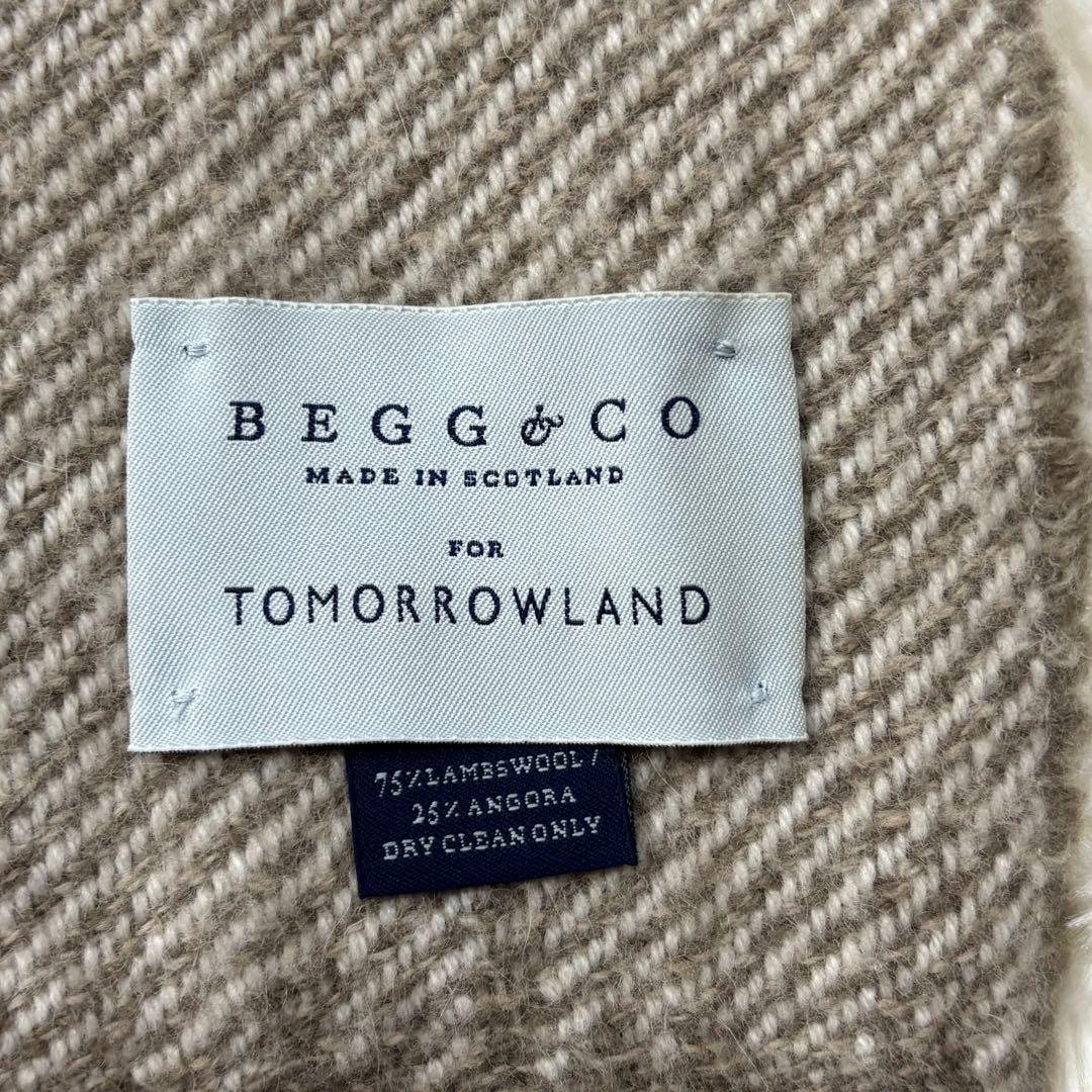 BEGG&CO✨トゥモローランド✨大判マフラーストール✨チェックアンゴラウール混