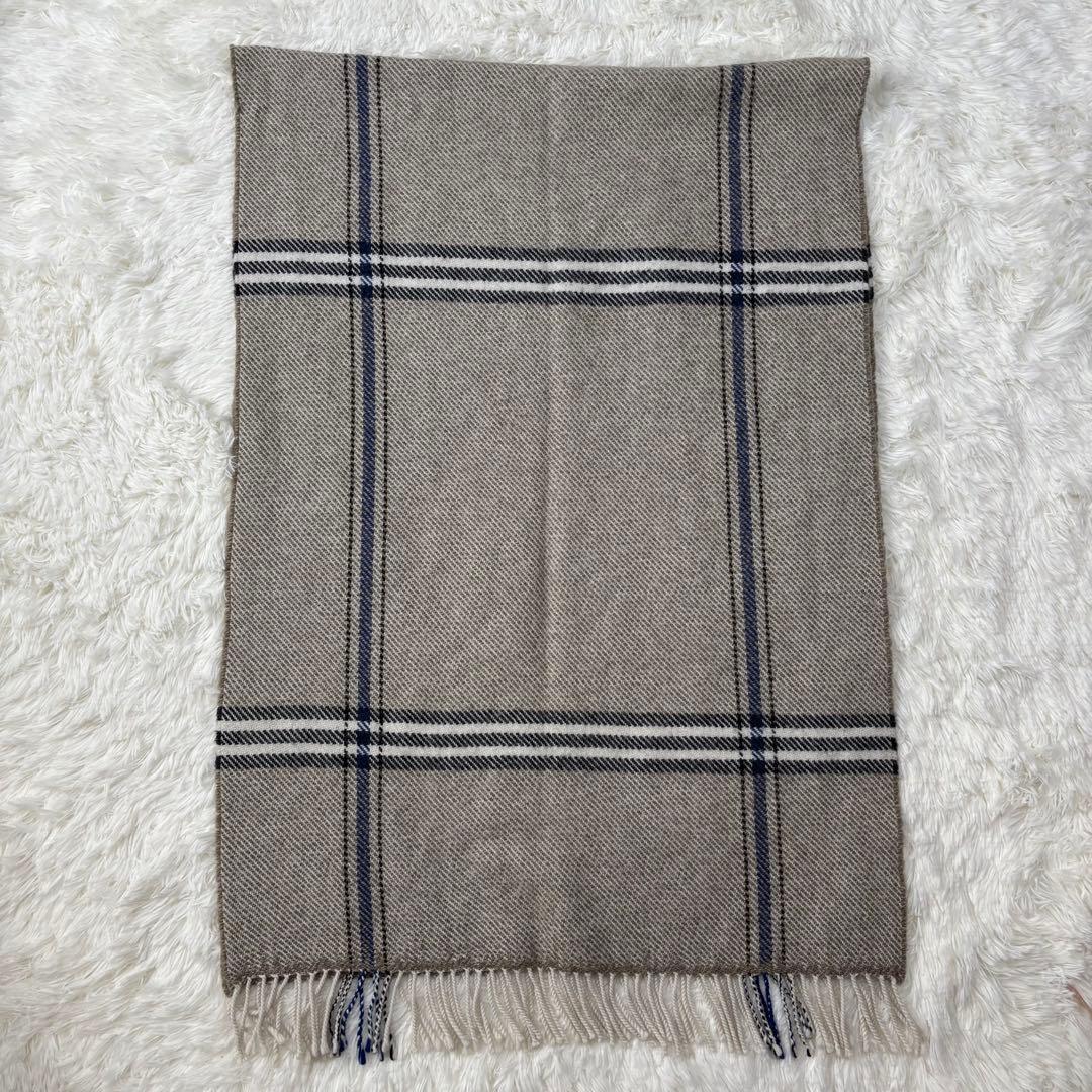 BEGG&CO✨トゥモローランド✨大判マフラーストール✨チェックアンゴラウール混
