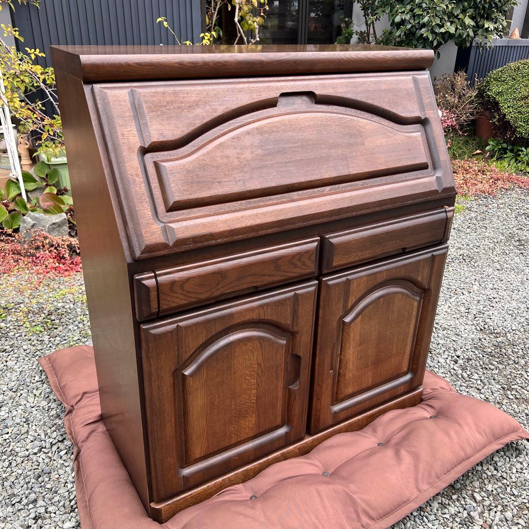 ライティングデスク ライティングビューロー レトロ 天然木 vintage