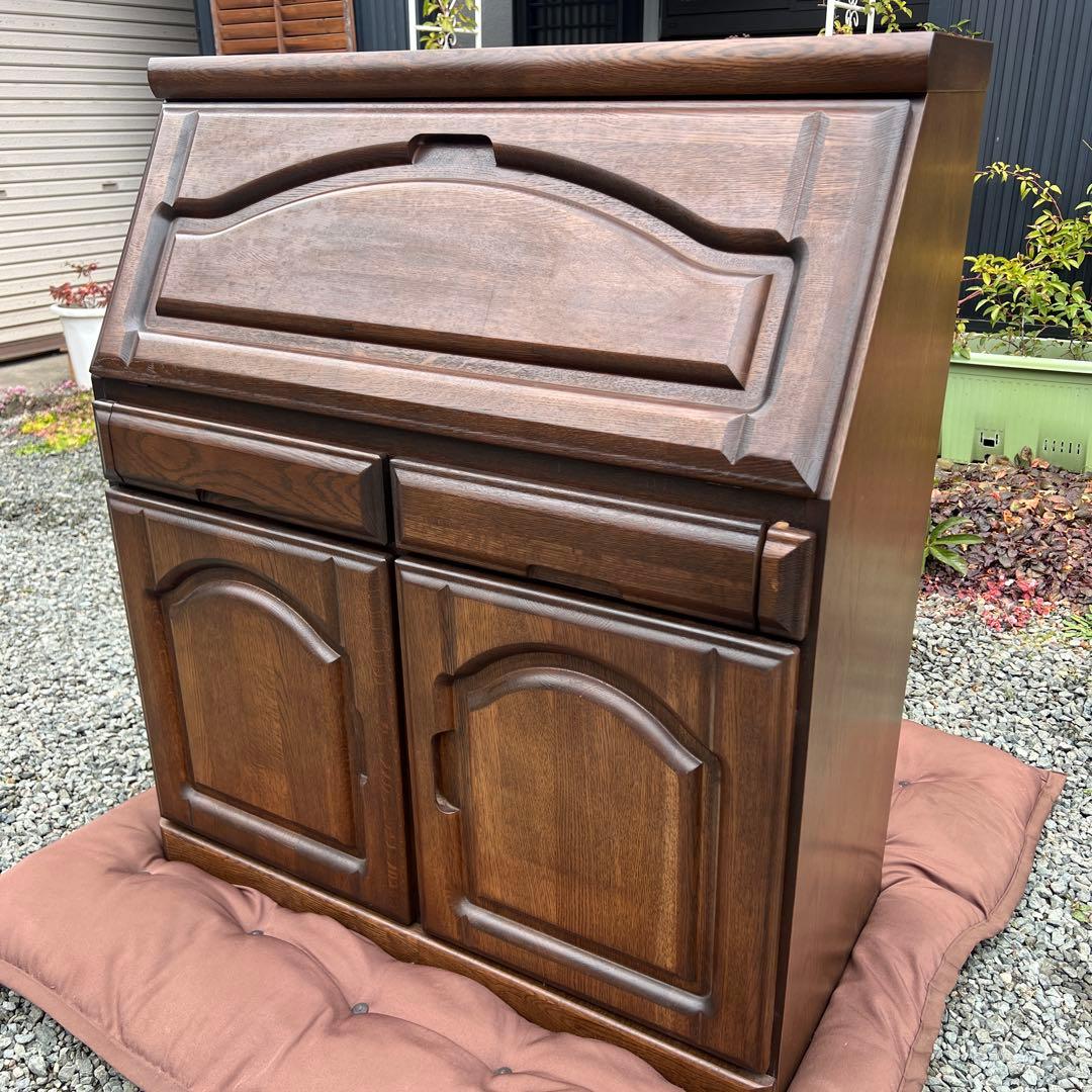 ライティングデスク ライティングビューロー レトロ 天然木 vintage