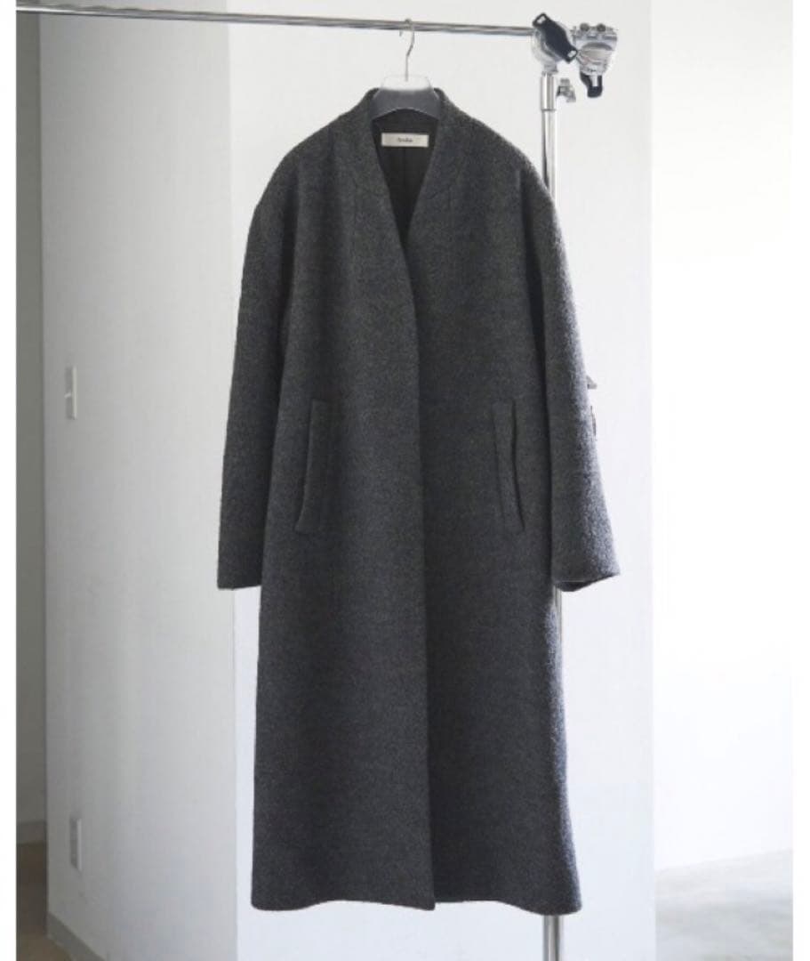 ジャケット・アウター anuke Collarless Cocoon Coat 36