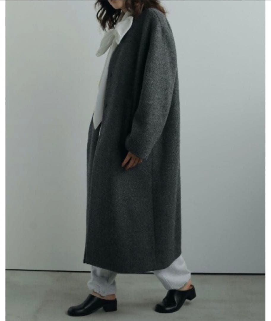 ジャケット・アウター anuke Collarless Cocoon Coat 36