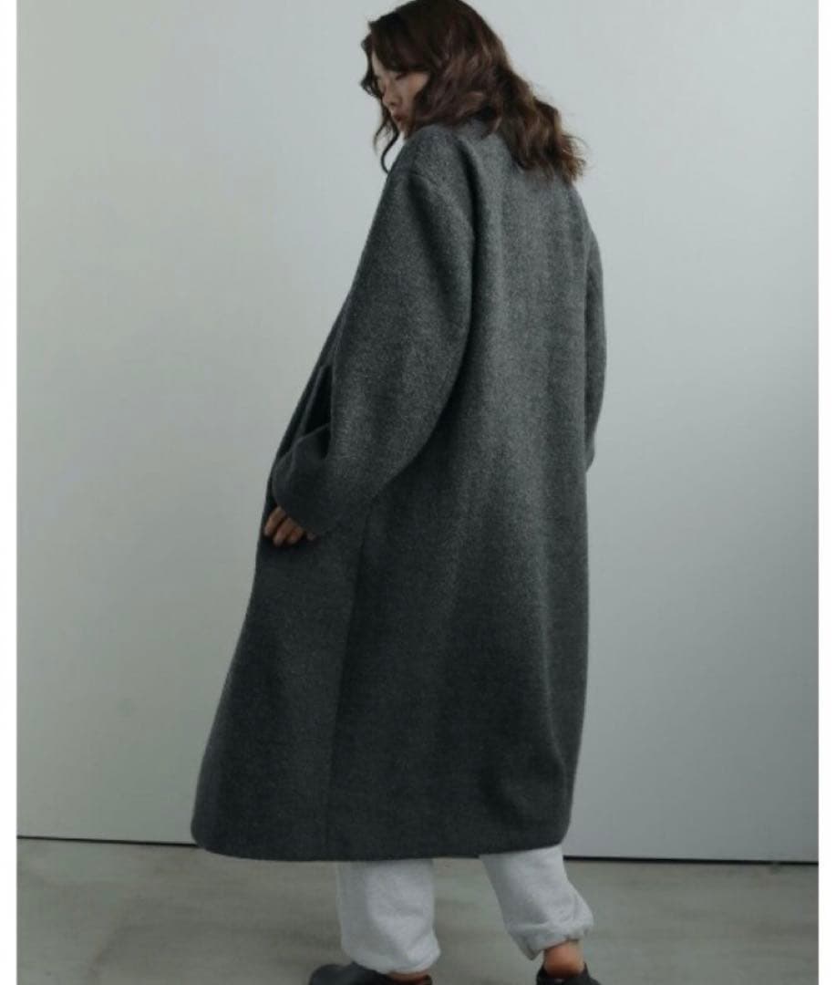 ジャケット・アウター anuke Collarless Cocoon Coat 36