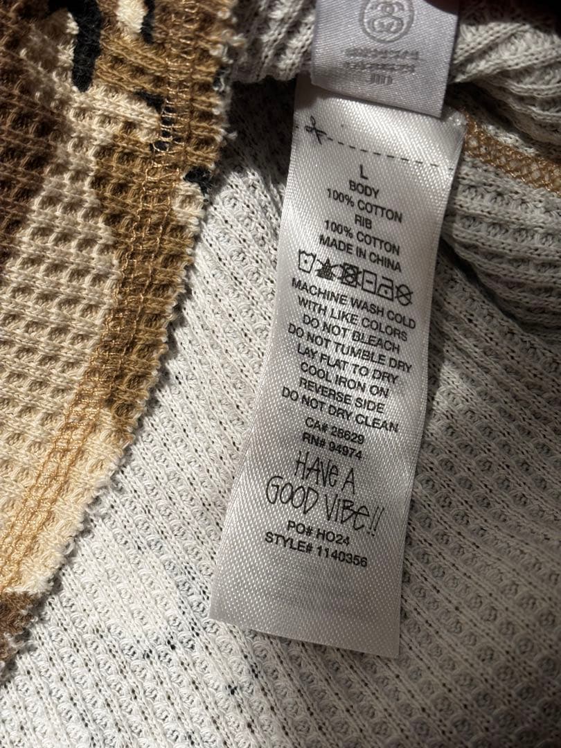 最終値下げ 確実正規品 Stussy Raglan サーマル　L/S CAMO