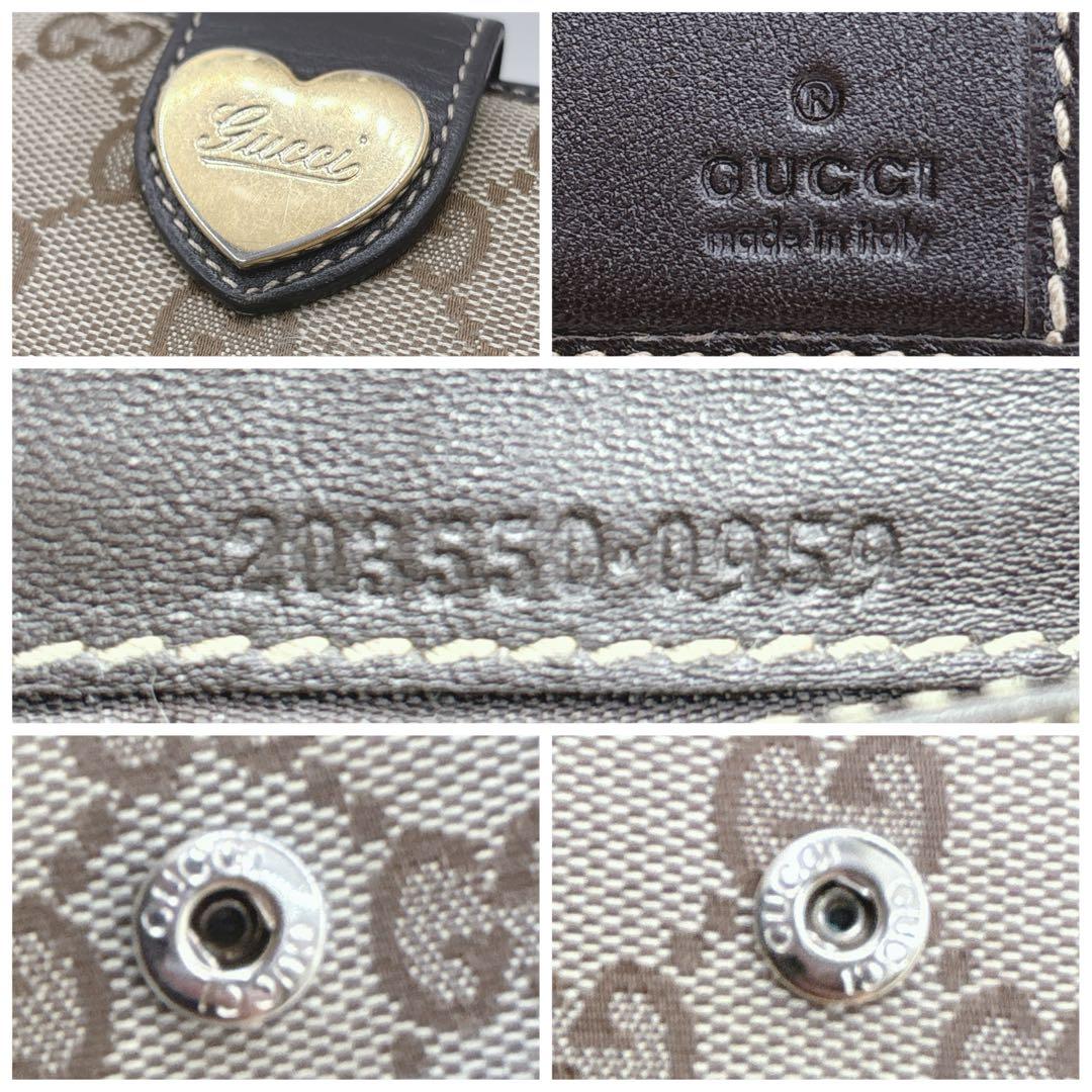 美品✨GUCCI GGキャンバス ラブリーハート 長財布 濃茶