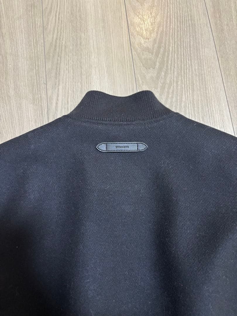 【Acky】COACH スタジャン ワッペン レザー ウール ブラック