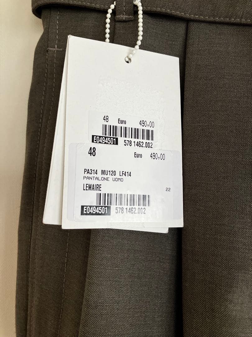 n*様 LEMAIRE LOOSE PLEATED PANTS 48 タグ付き