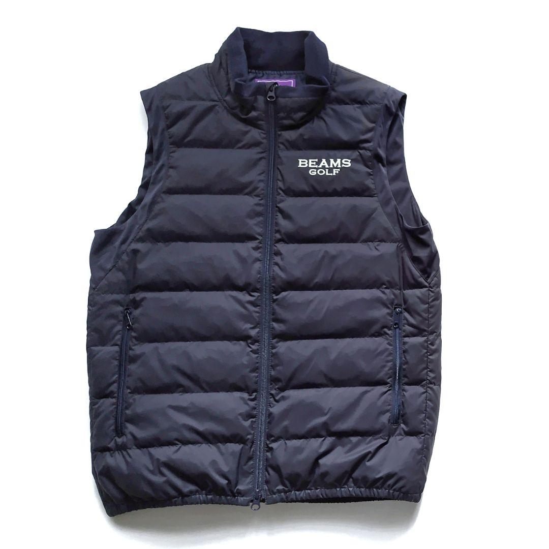 美品 ビームスゴルフパープルレーベル ダウンベストメンズ4 M ゴルフウェア