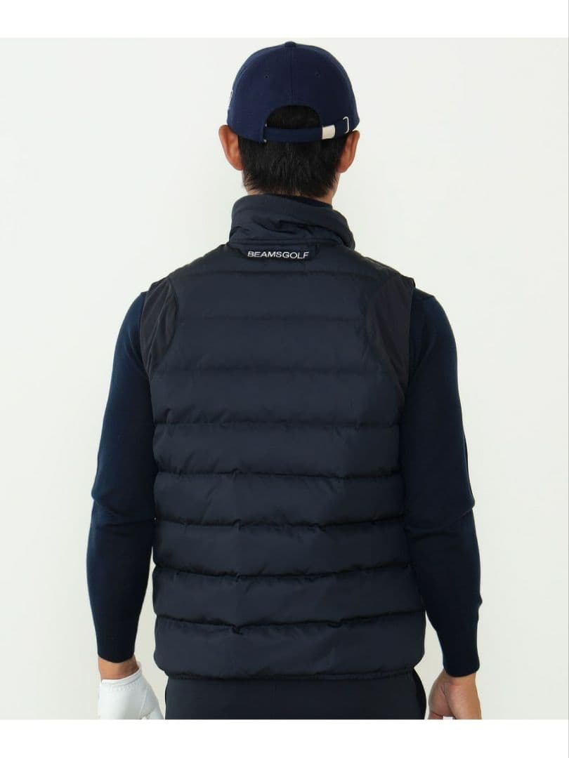 美品 ビームスゴルフパープルレーベル ダウンベストメンズ4 M ゴルフウェア