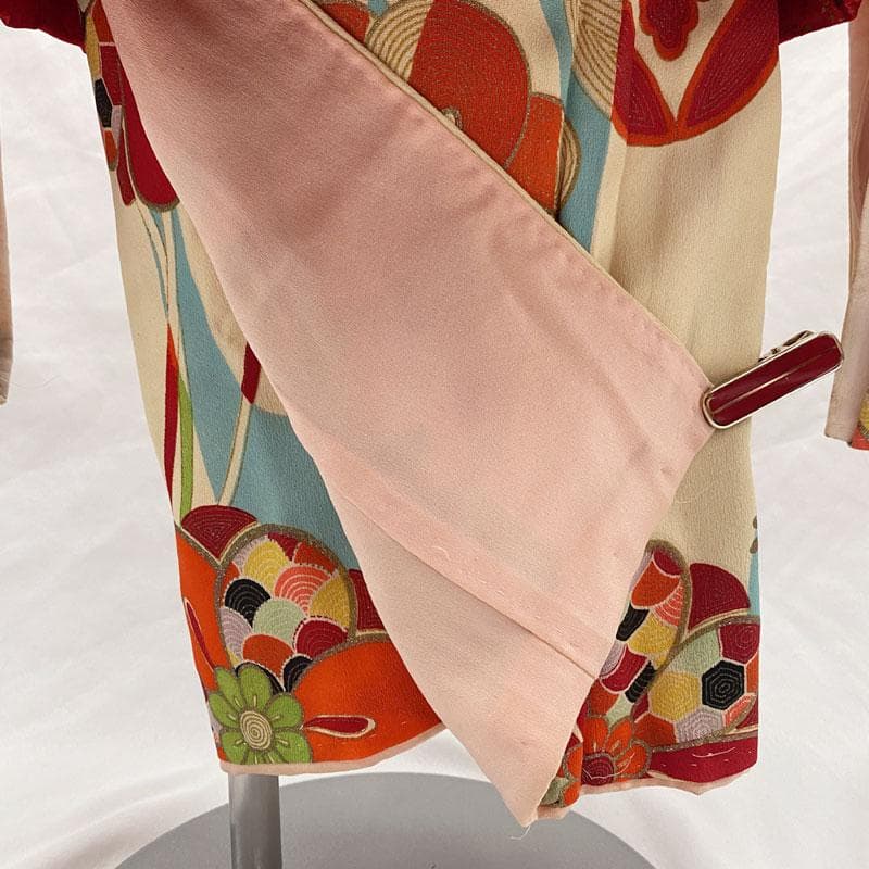 503ag80◎七五三 三歳 女の子 アンティーク着物&被布&長襦袢◎