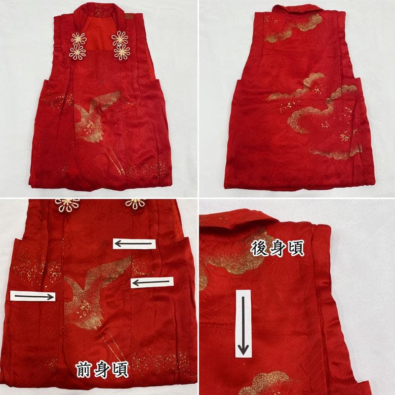 503ag80◎七五三 三歳 女の子 アンティーク着物&被布&長襦袢◎