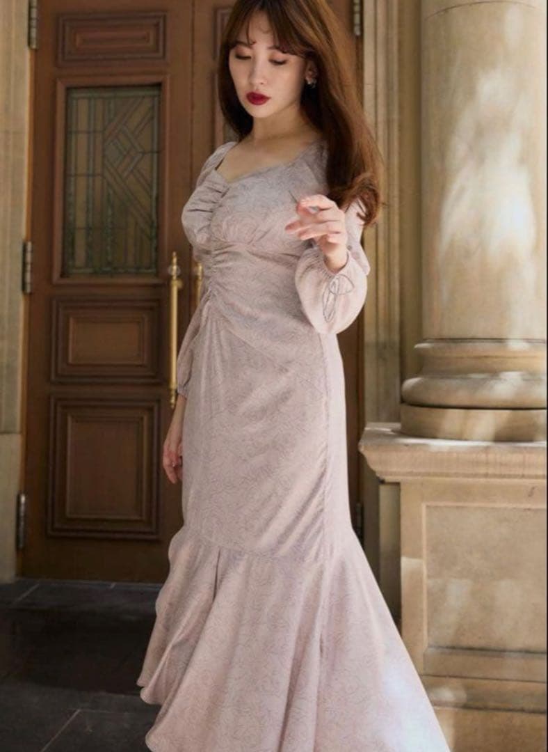 Herlipto☆Rosa Ruched Satin Dress【M】