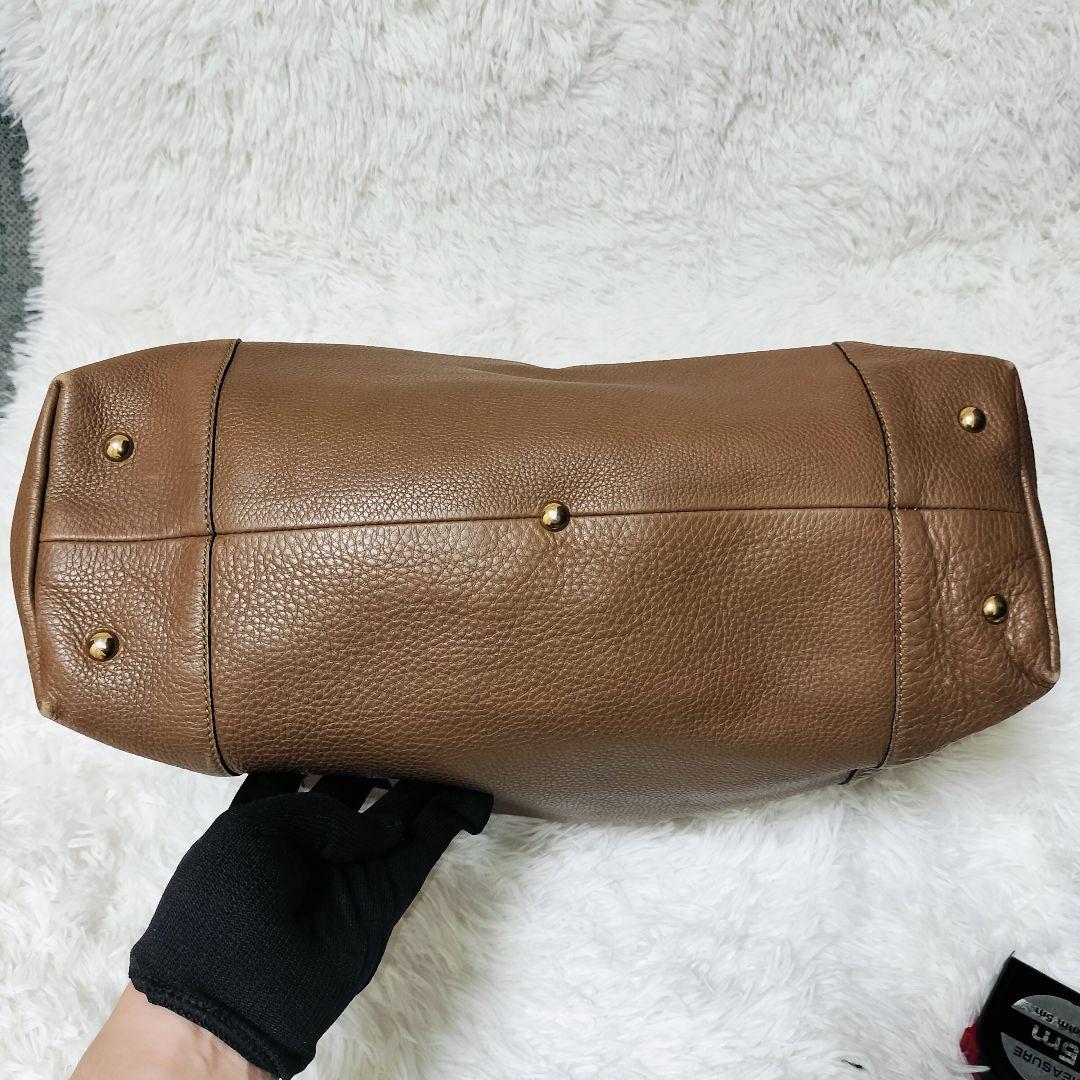 GUCCI ソーホー ハンド トートバッグ 大容量 ブラウン GG