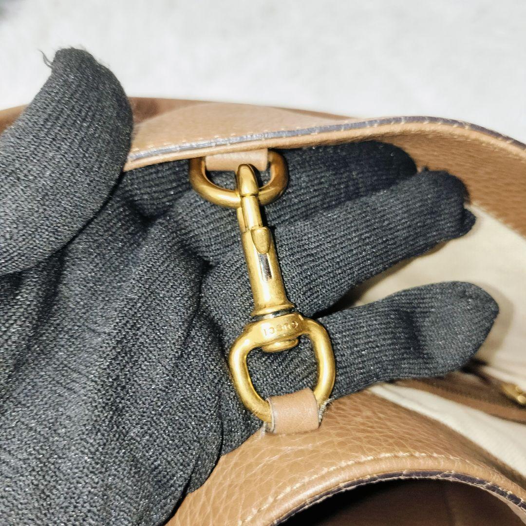 GUCCI ソーホー ハンド トートバッグ 大容量 ブラウン GG