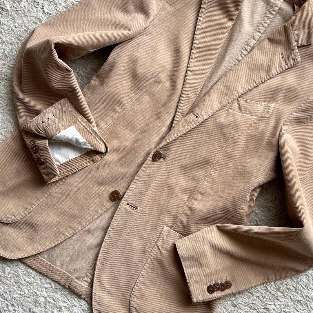 ラルディーニ テーラードジャケット 段返り3B コーデュロイ ベージュ 46
