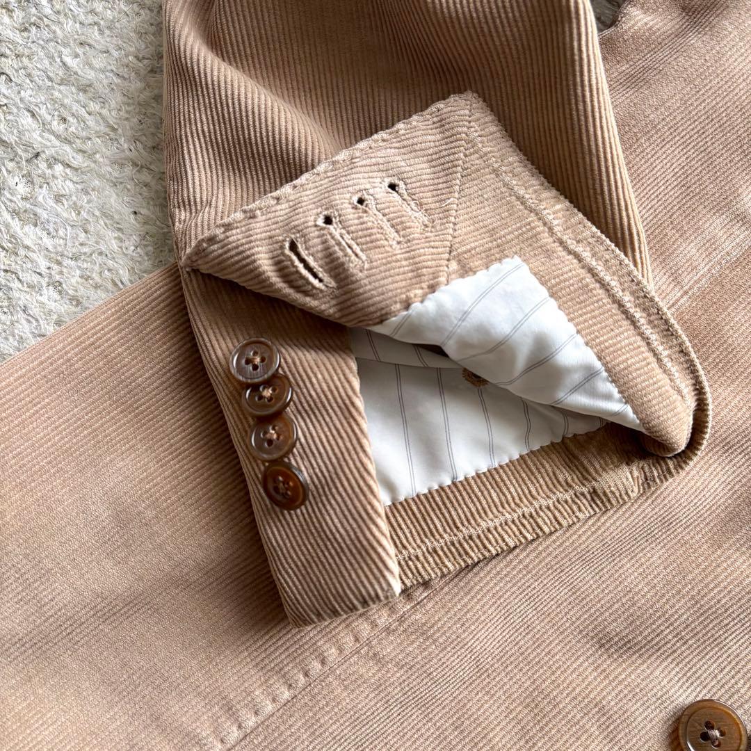 ラルディーニ テーラードジャケット 段返り3B コーデュロイ ベージュ 46