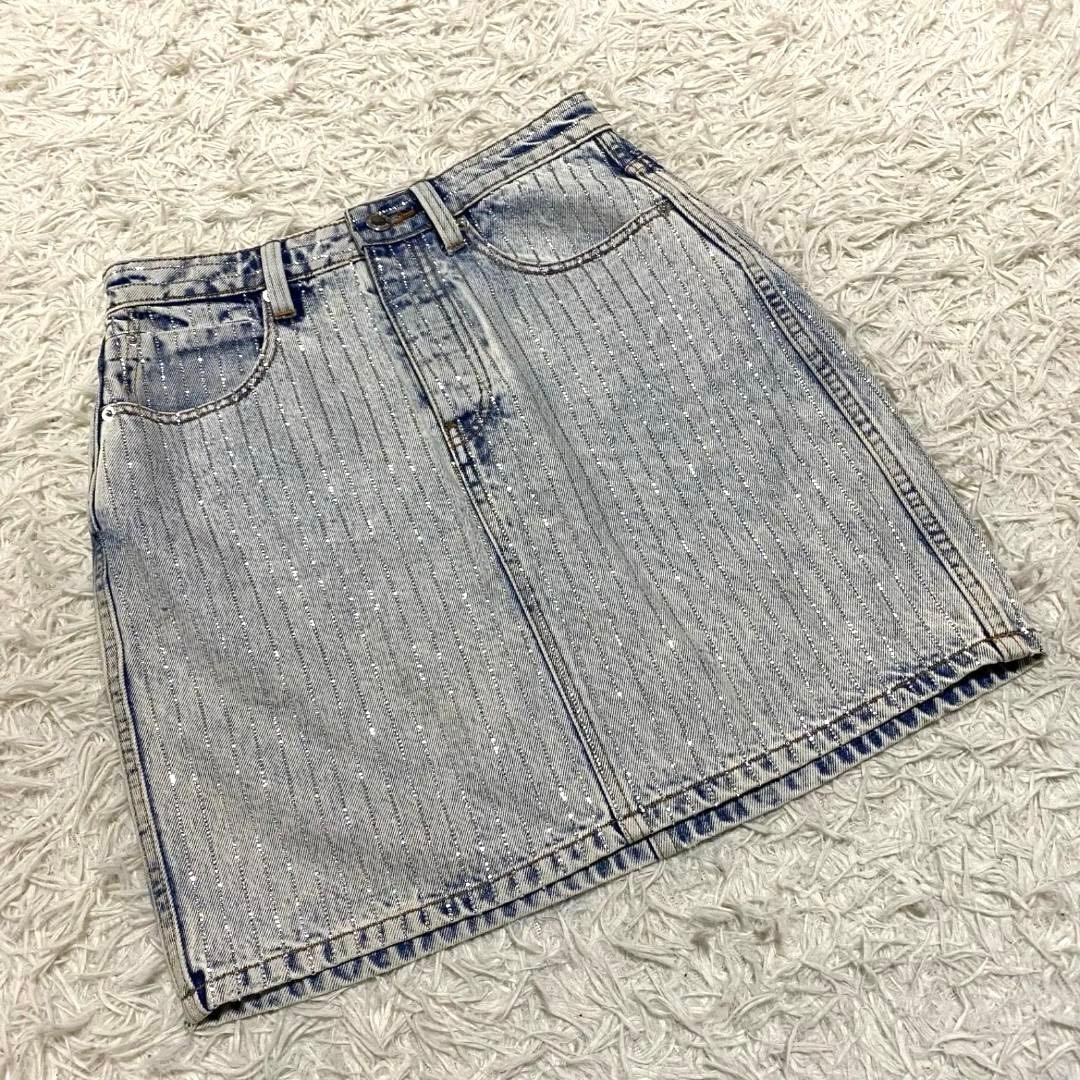 良品✨アレキサンダーワン ラインストーンデニムスカート サイズ26