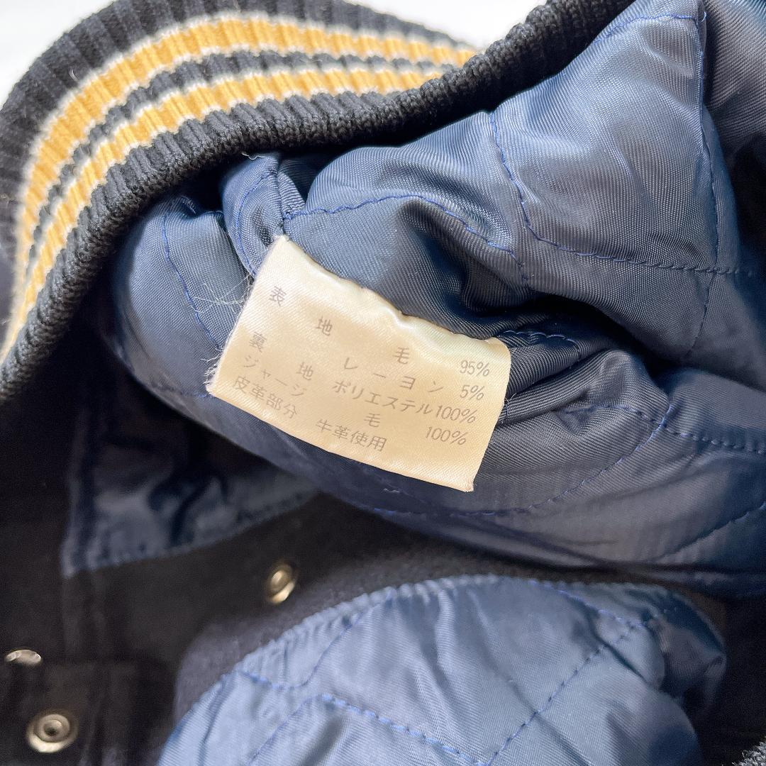 QB club カンザス大学 スタジャン ウール 本革 サイズO XL 黒