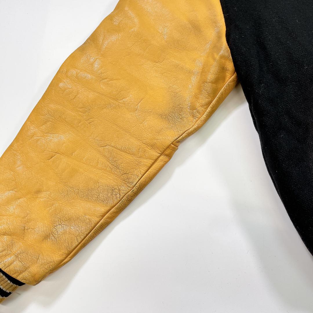 QB club カンザス大学 スタジャン ウール 本革 サイズO XL 黒