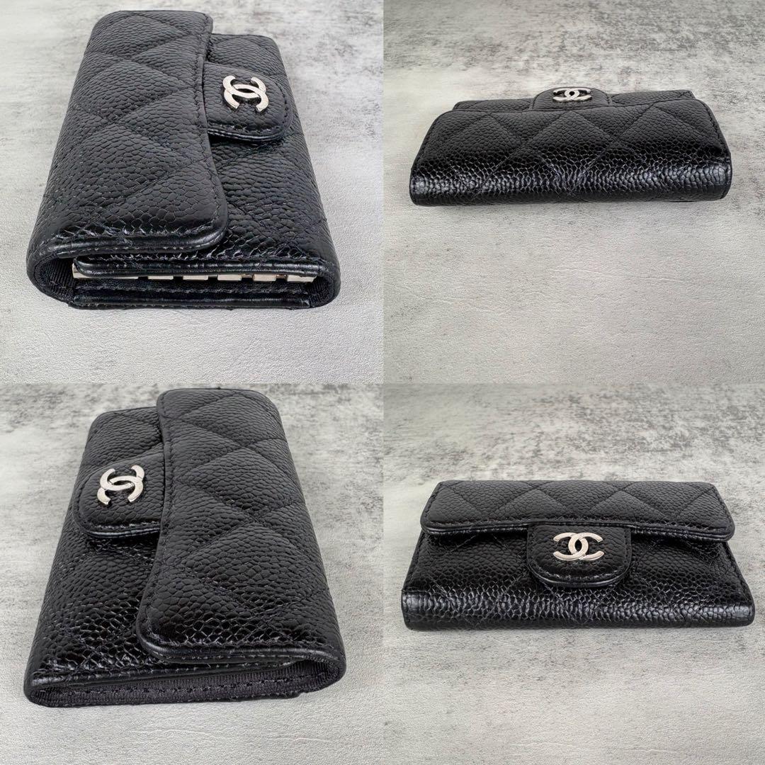 CHANEL キャビアスキン　マトラッセ　6連キーケース　カードケース