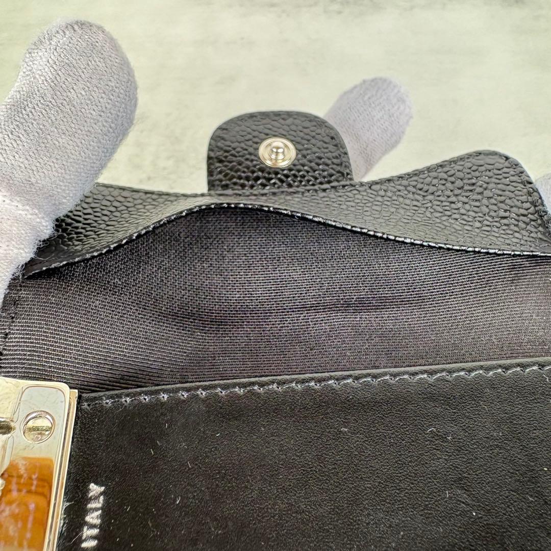 CHANEL キャビアスキン　マトラッセ　6連キーケース　カードケース