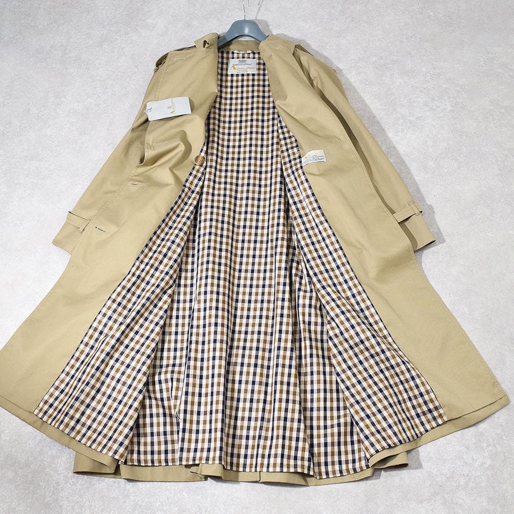 タグ付き 90s 英国製 アクアスキュータム ヴィンテージ トレンチコート 12