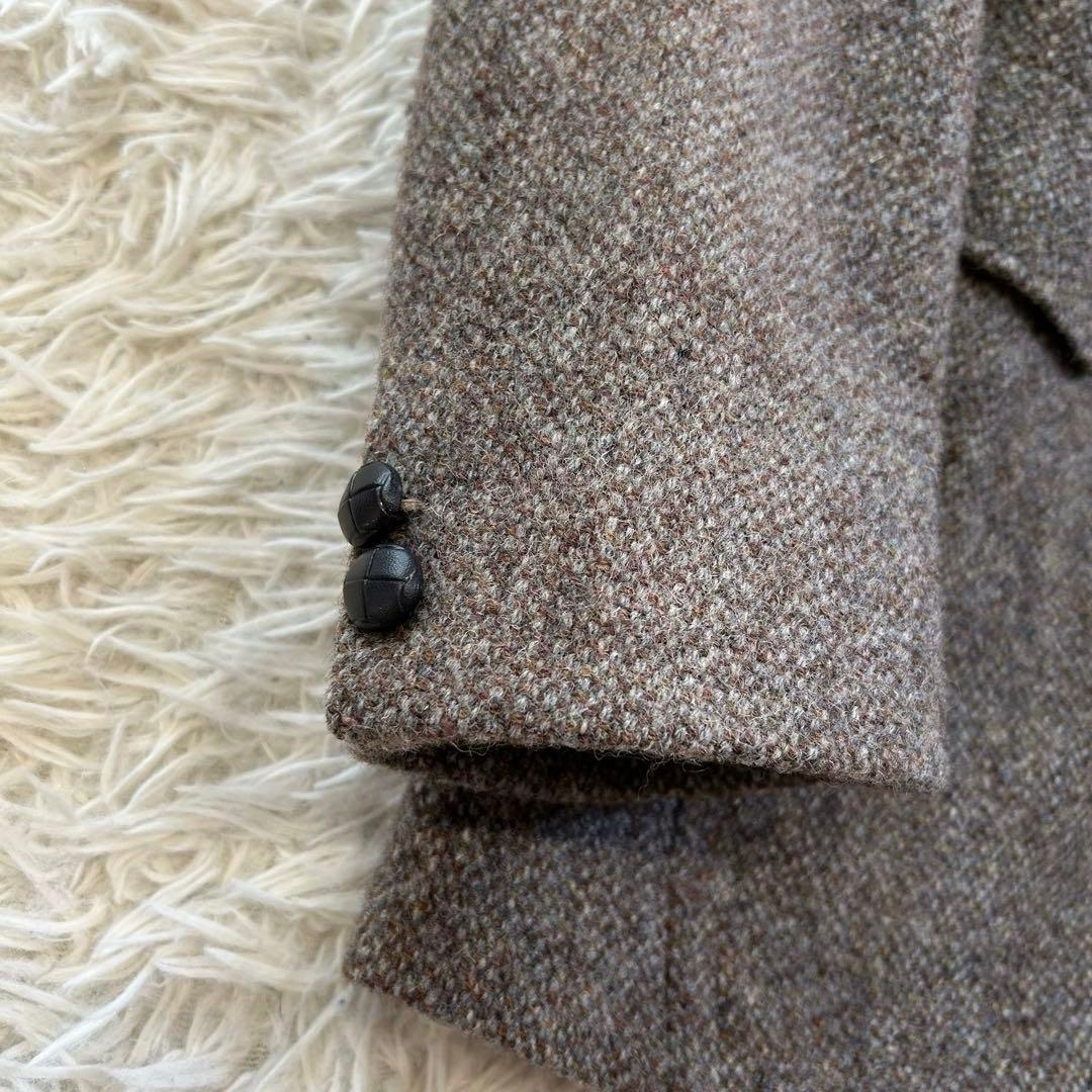 ハリスツイード　テーラードジャケット　胡桃ボタン　ツイード　イングランド製