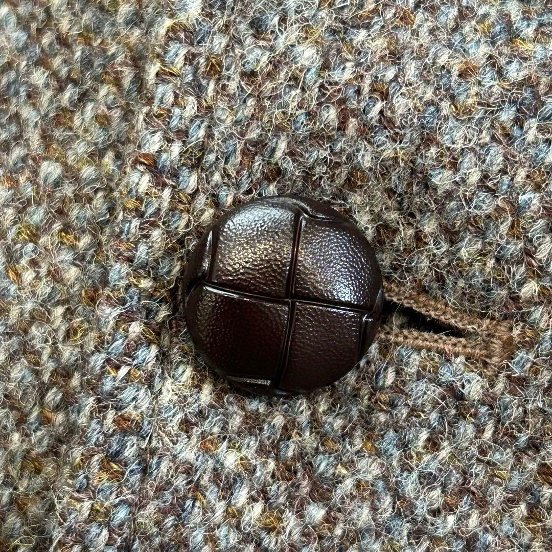 ハリスツイード　テーラードジャケット　胡桃ボタン　ツイード　イングランド製