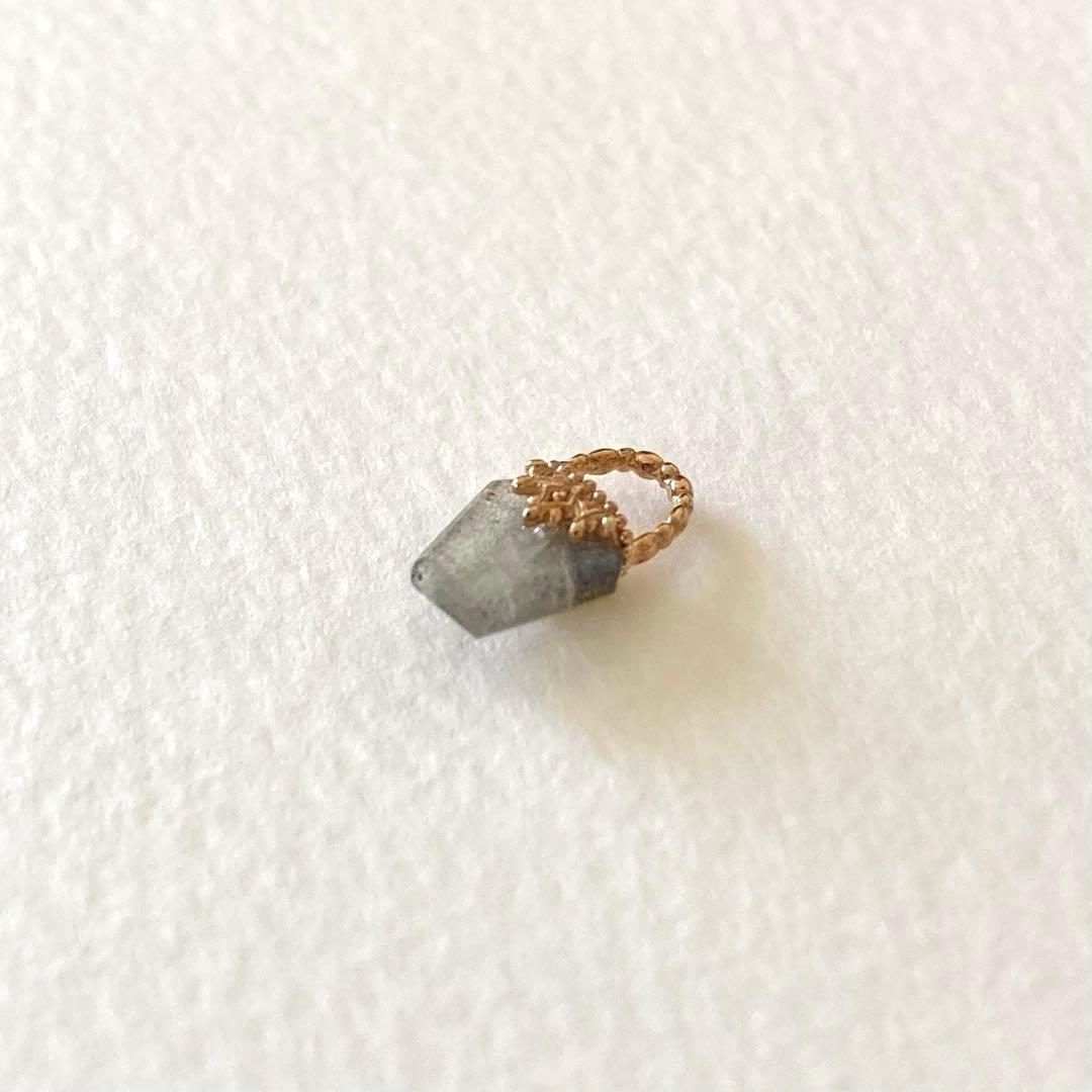 アガット K10 ラブラドライト バックモチーフ　チャーム　新品未使用