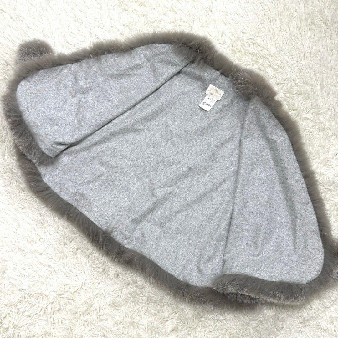 【極美品】グレースクラス ケープコート ポンチョ カシミヤ100% フォックス