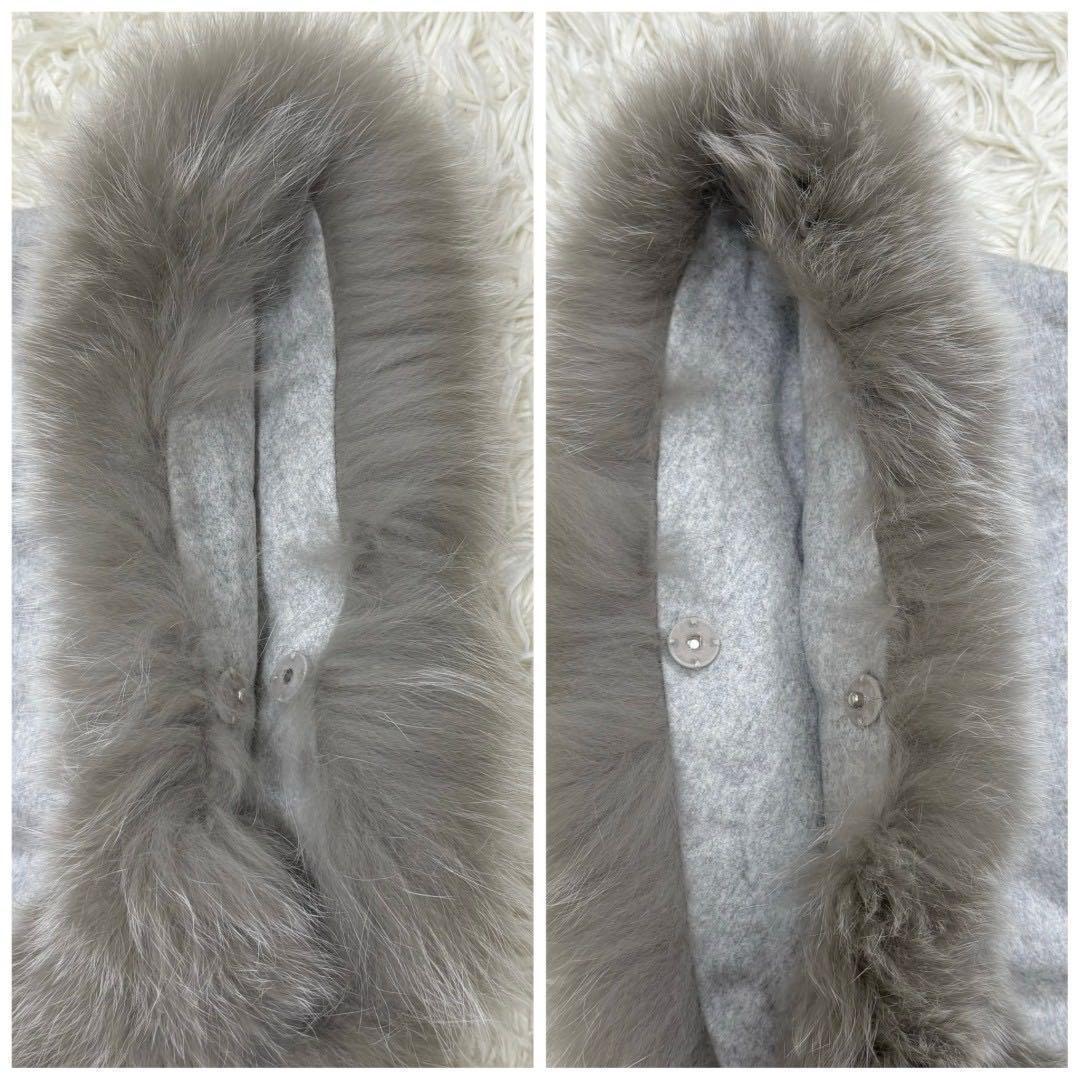 【極美品】グレースクラス ケープコート ポンチョ カシミヤ100% フォックス