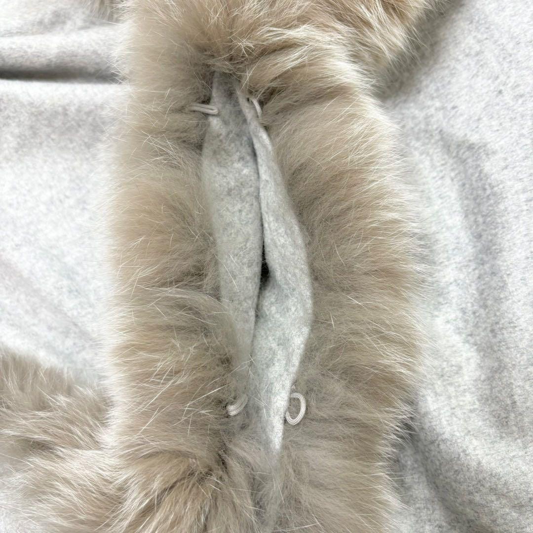 【極美品】グレースクラス ケープコート ポンチョ カシミヤ100% フォックス