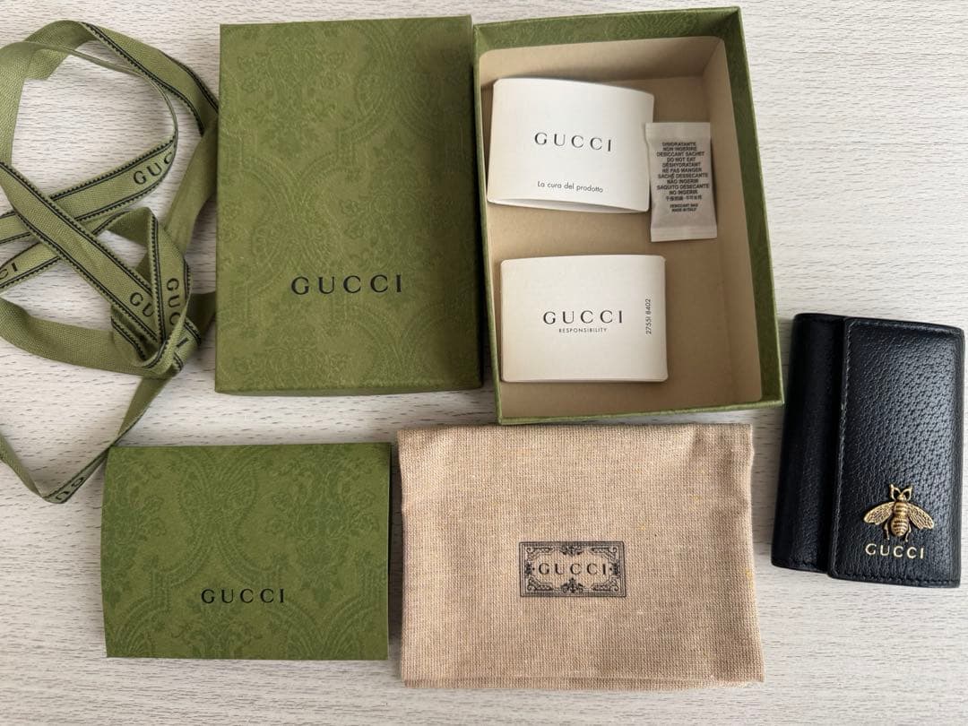 h*i様 GUCCI ブラックレザーキーケース