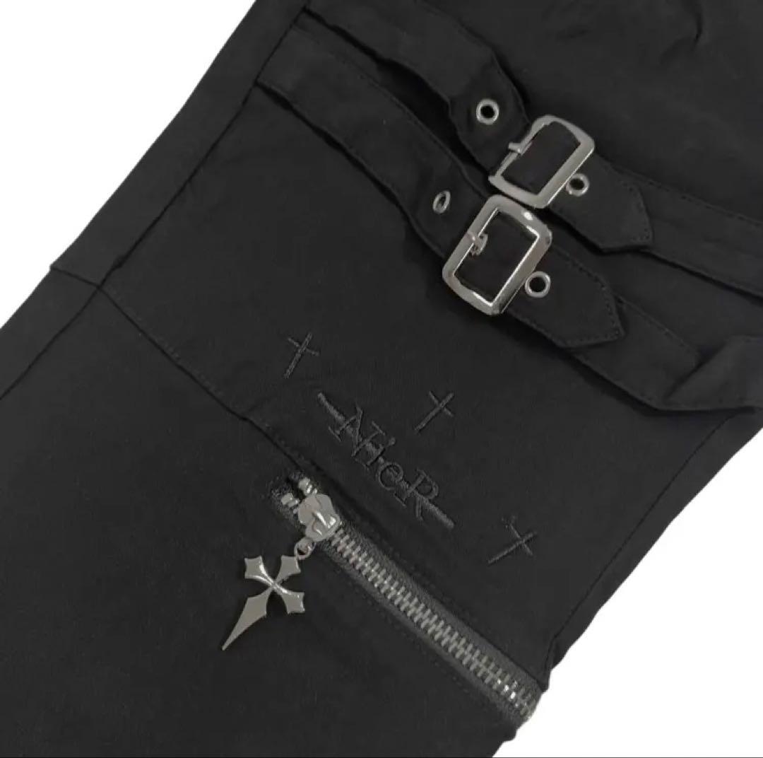 パンツ NieR ZIP SLIT CROSS DESIGN STYLISH PANTS