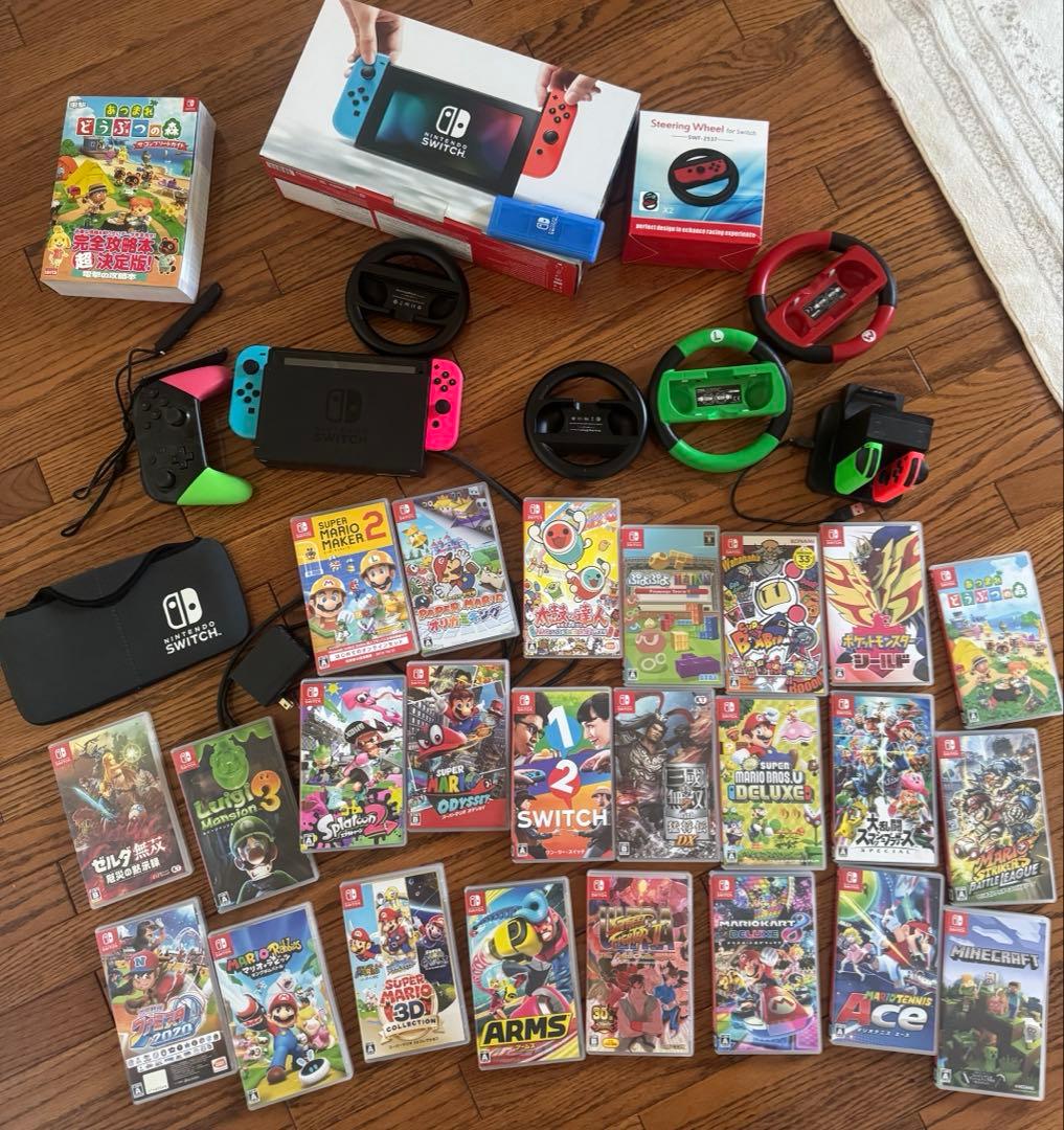 Ｙ*様 任天堂Switch ＋ソフト24本＋ハンドル＋コントローラ等　セット！