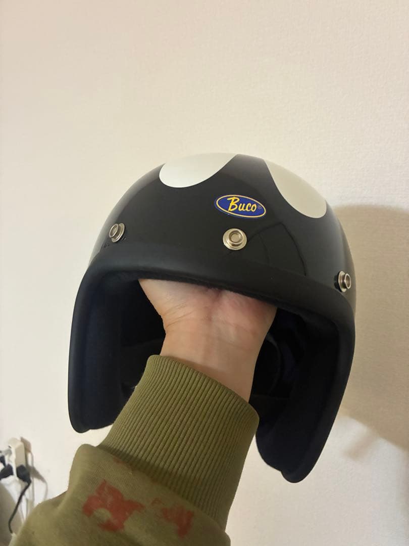 Buco STANDARD ジェットヘルメット ブラック・ホワイト　スキャロップ