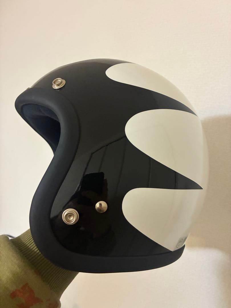 Buco STANDARD ジェットヘルメット ブラック・ホワイト　スキャロップ