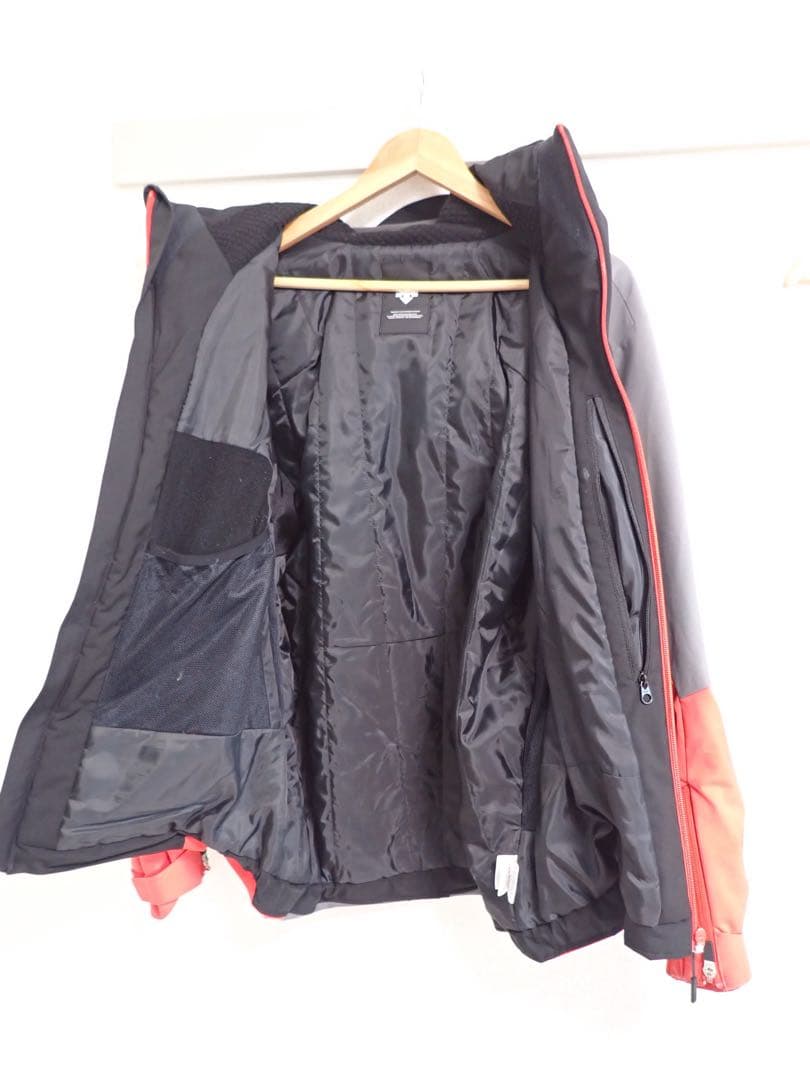 デサント フード付きスキーウェア グレー/レッド