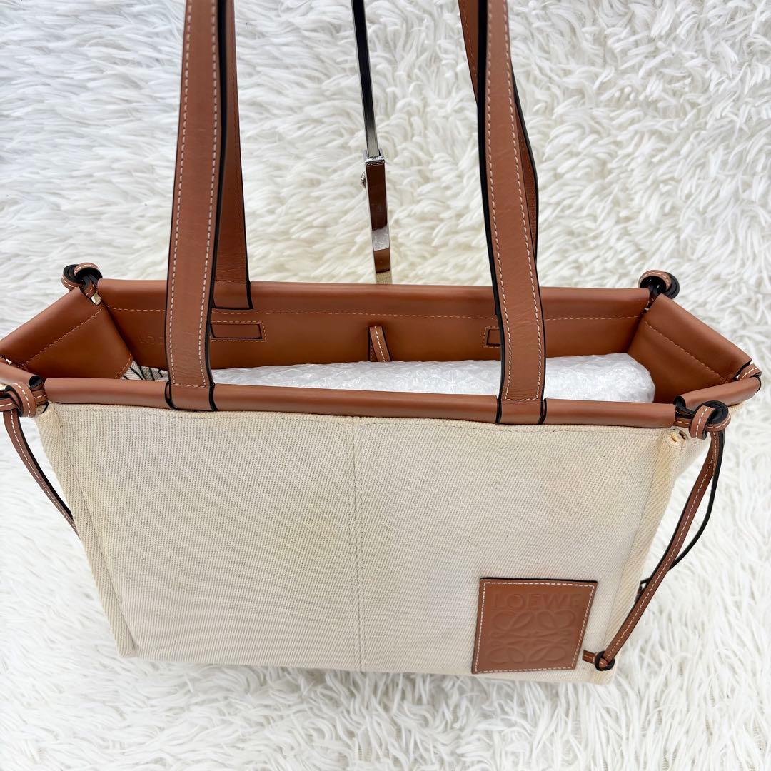 LOEWE ロエベ クッショントート スモール キャンバス トートバッグ レザー