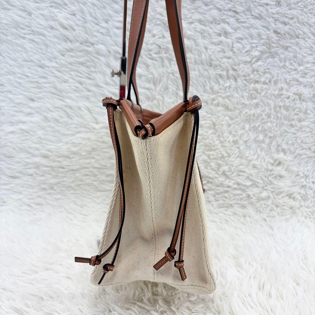 LOEWE ロエベ クッショントート スモール キャンバス トートバッグ レザー