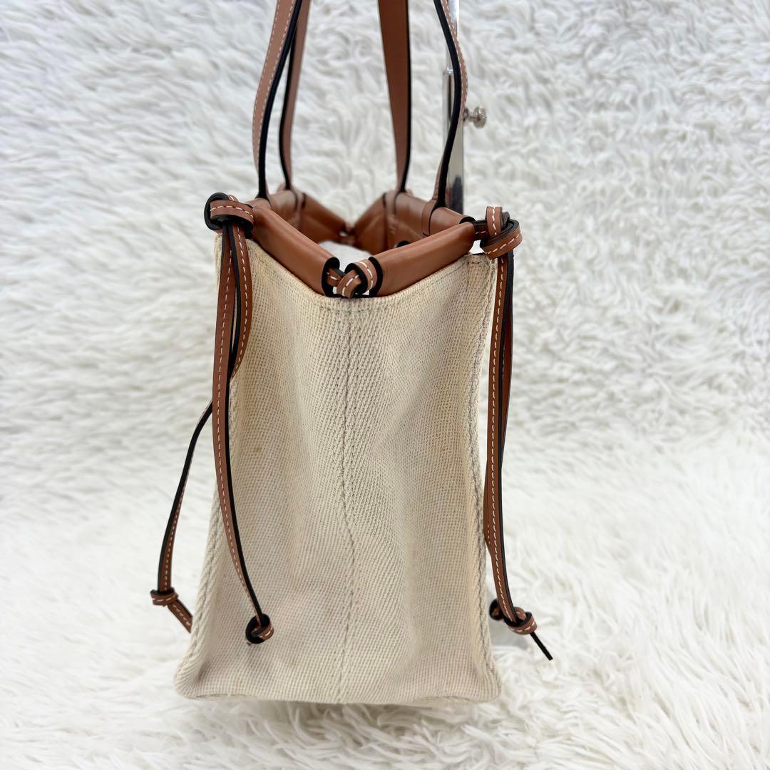 LOEWE ロエベ クッショントート スモール キャンバス トートバッグ レザー